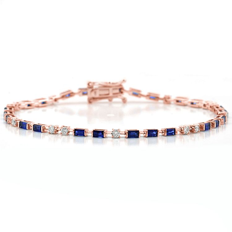 Blue Sapphire And Diamond Bracelet