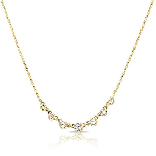 Round Diamond Station Necklace