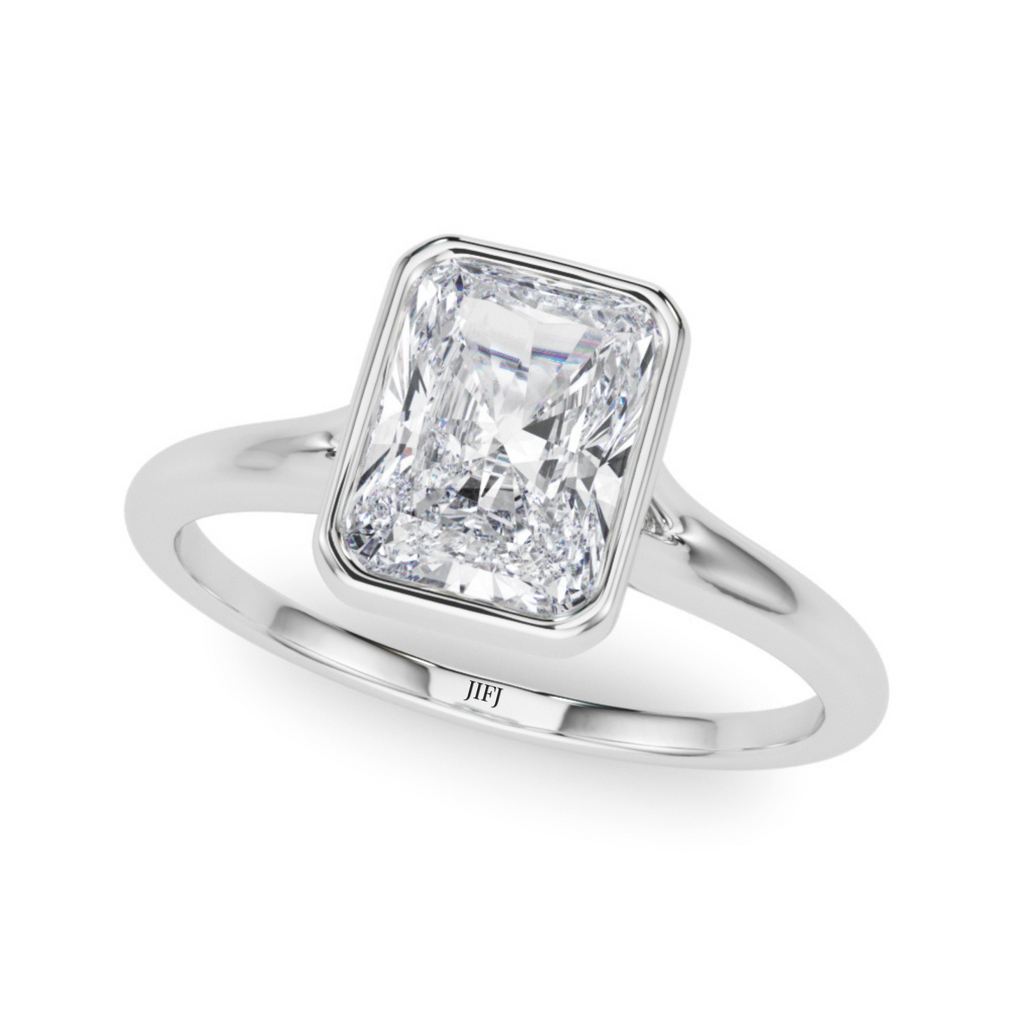 Radiant Cut Bezel Engagement Ring