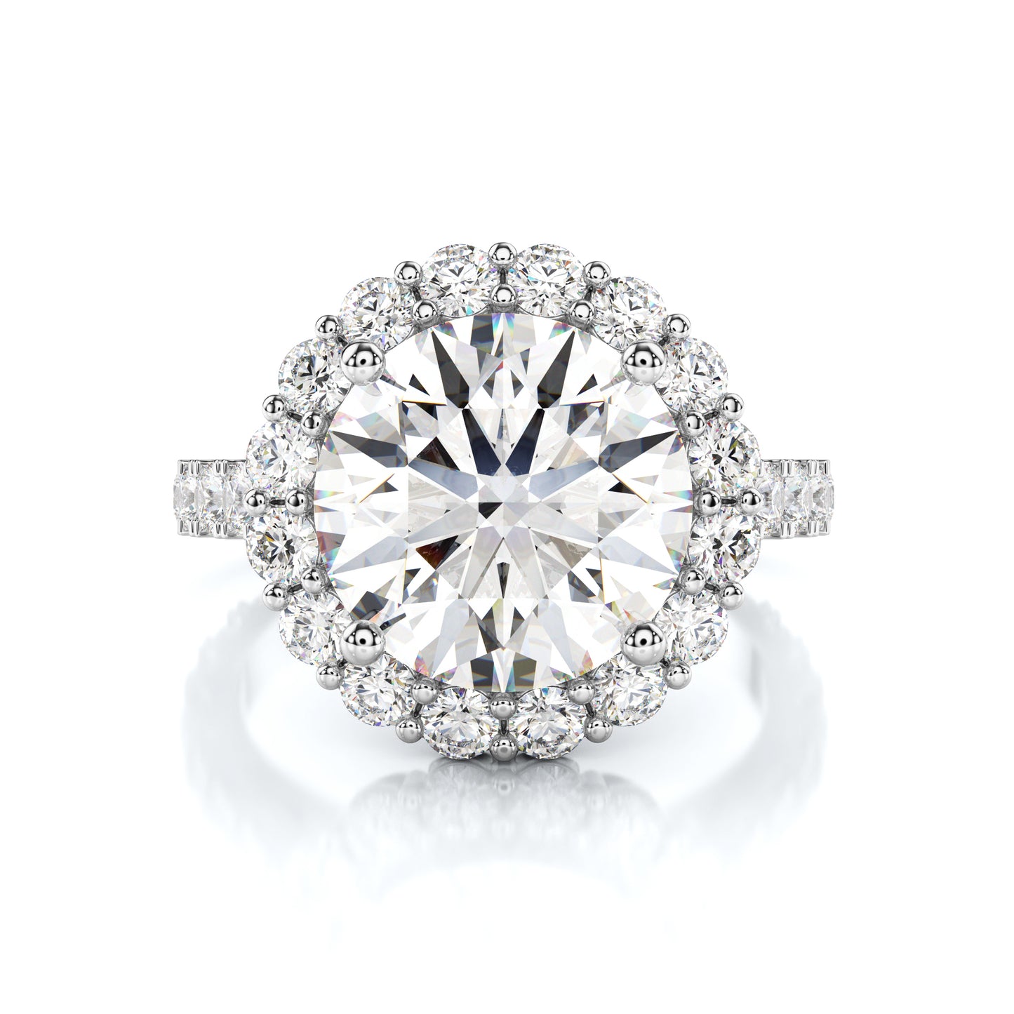 Round Diamond Halo Engagement Ring