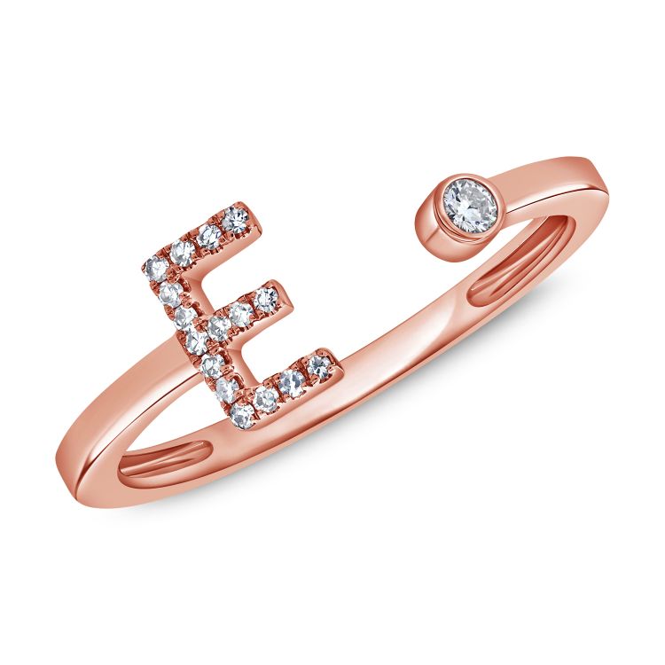 Open Wrap Initial Diamond Ring