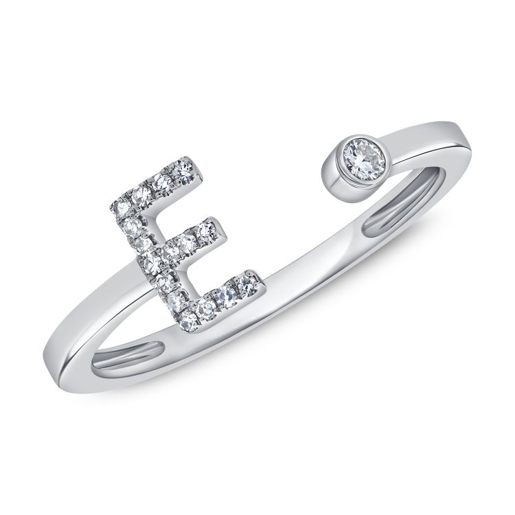 Open Wrap Initial Diamond Ring