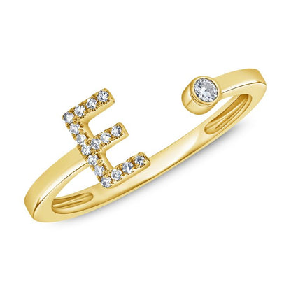 Open Wrap Initial Diamond Ring