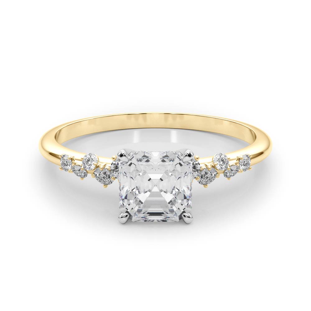 Scattered Band Diamond Engagement Ring