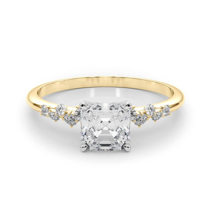 Scattered Band Diamond Engagement Ring