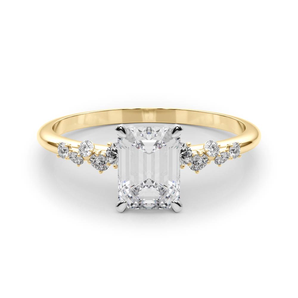 Scattered Band Diamond Engagement Ring