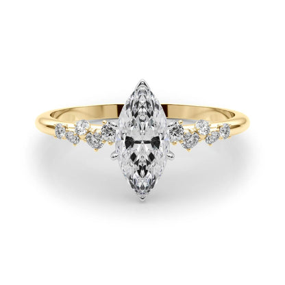 Scattered Band Diamond Engagement Ring