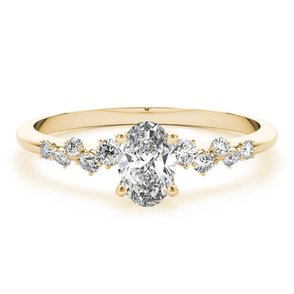 Scattered Band Diamond Engagement Ring