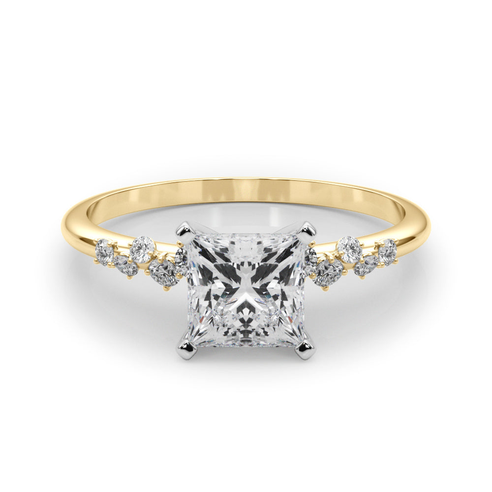 Scattered Band Diamond Engagement Ring