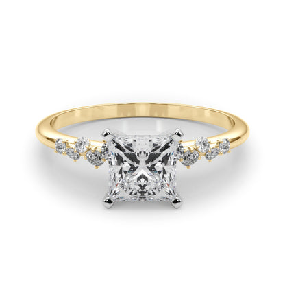 Scattered Band Diamond Engagement Ring