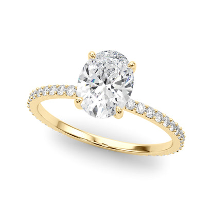 Oval Solitaire Hidden Halo Engagement Ring