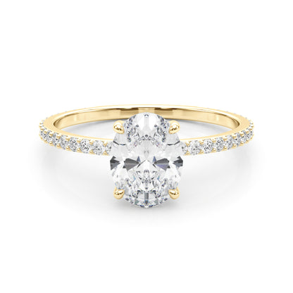 Oval Solitaire Hidden Halo Engagement Ring