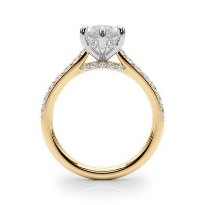 Marquise Cut Hidden Halo & Diamond Pavé Engagement Ring