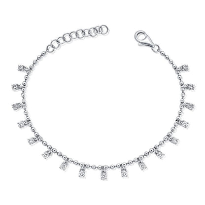 Toilette Chain Dangling Diamond Bracelet