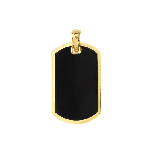 Black Enamel Dog Tag Pendant