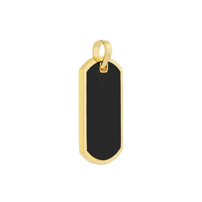 Black Enamel Dog Tag Pendant