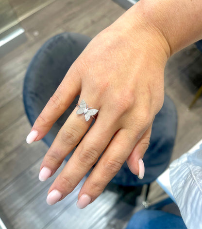 Diamond Pavé Butterfly Ring
