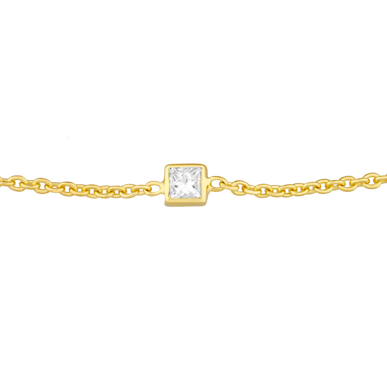 Mini Princess Cut Diamond Bolo Bracelet