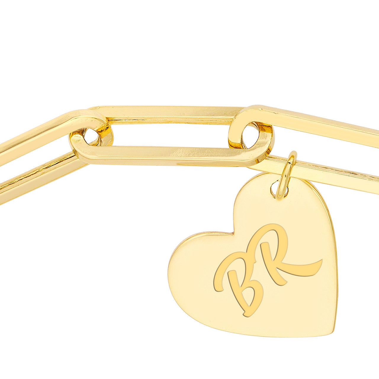 Paper Clip Bracelet With Heart Charm