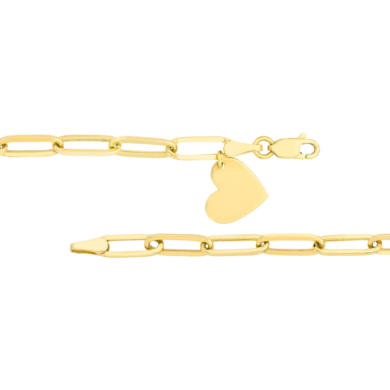 Paper Clip Bracelet With Heart Charm