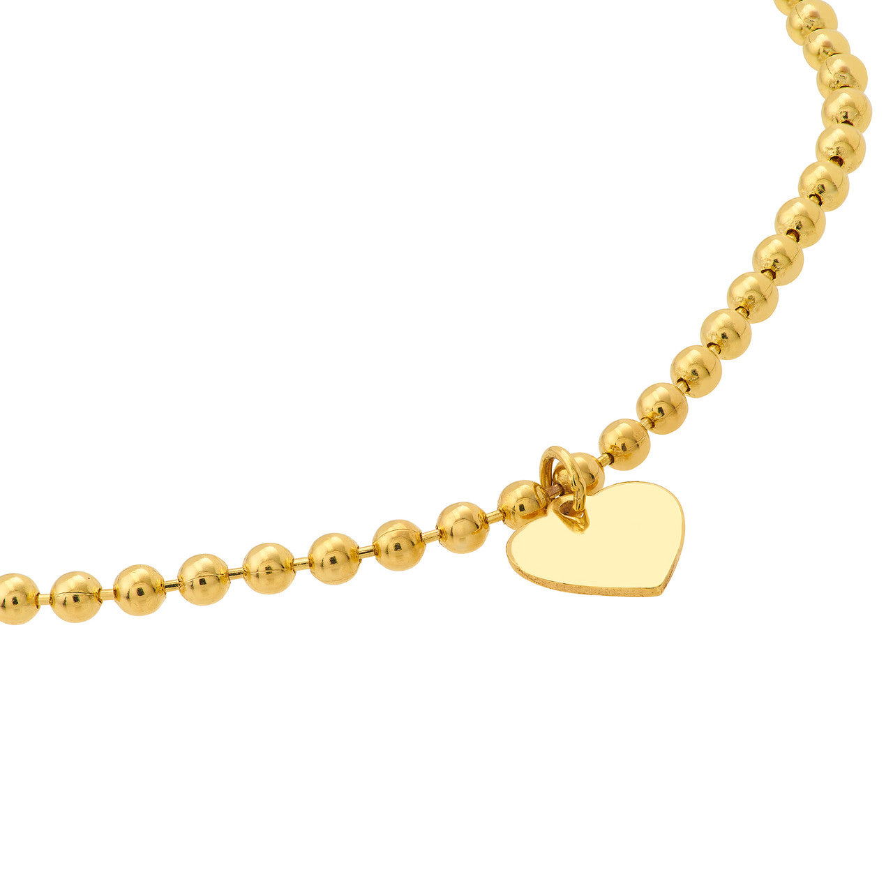 Beaded Chain Bracelet With Heart Charm