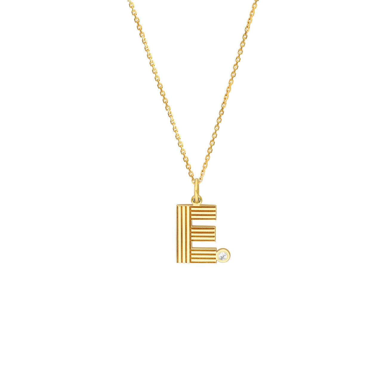 Retro Initial Necklace with Diamond