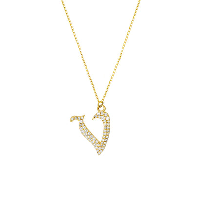 Gothic Diamond Initial Letter Necklace