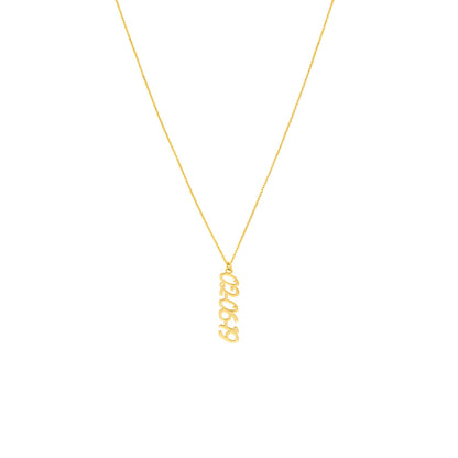 Vertical Script Numeral Necklace