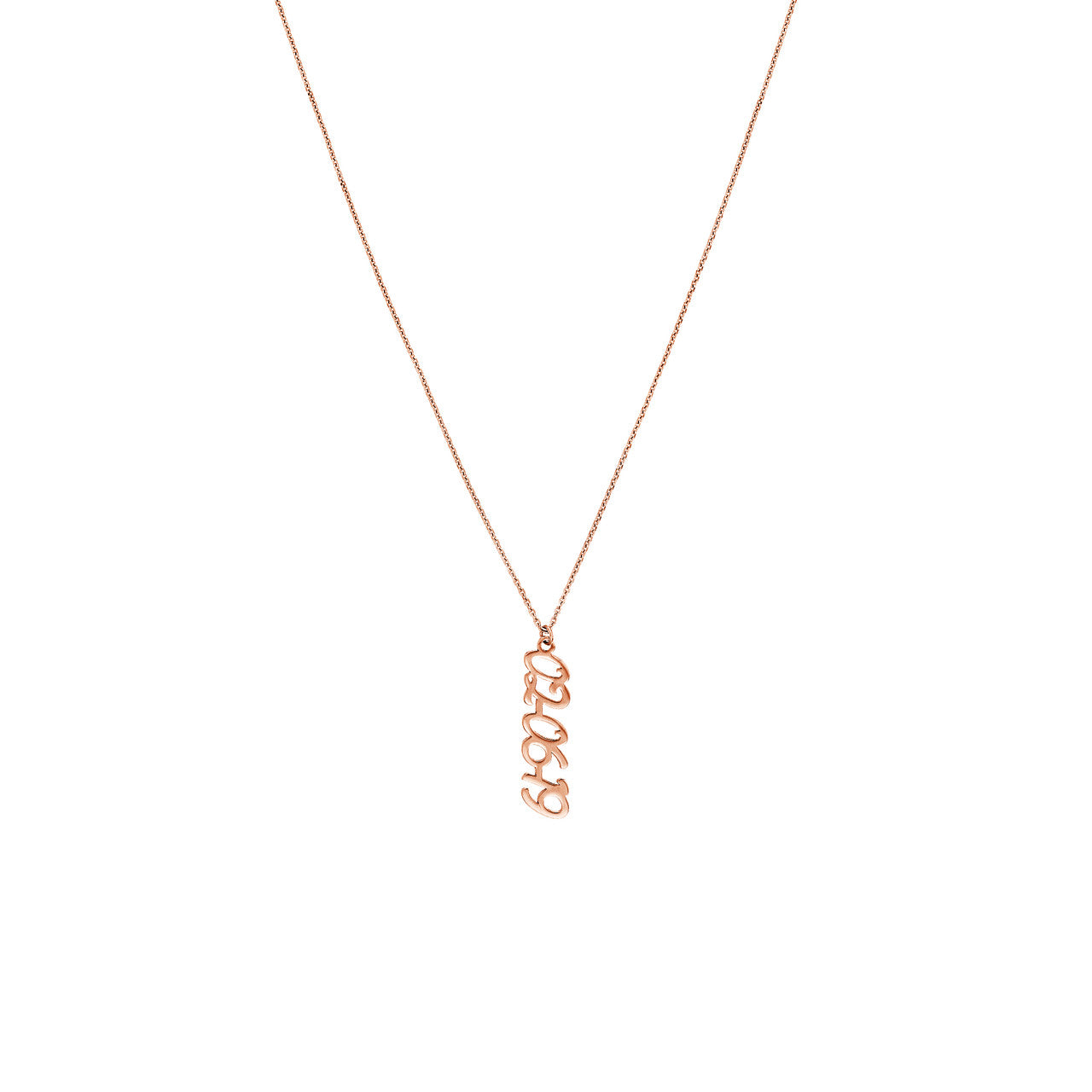 Vertical Script Numeral Necklace