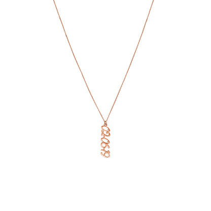 Vertical Script Numeral Necklace