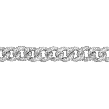 Sterling Silver CZ Curb Link Bracelet