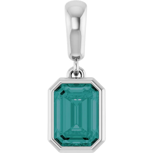 Emerald Bezel Birthstone Pendant