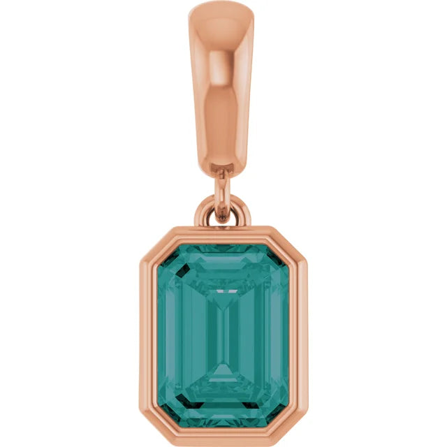 Emerald Bezel Birthstone Pendant