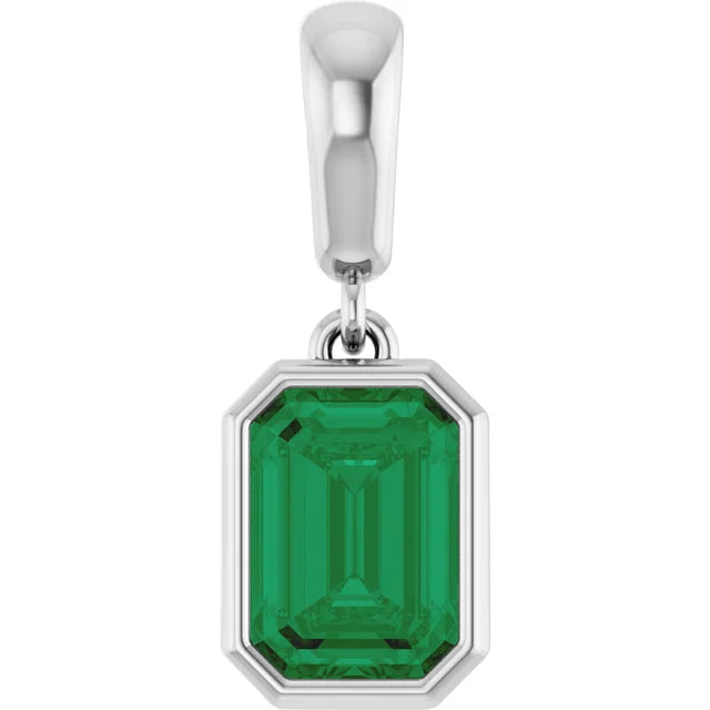 Emerald Bezel Birthstone Pendant