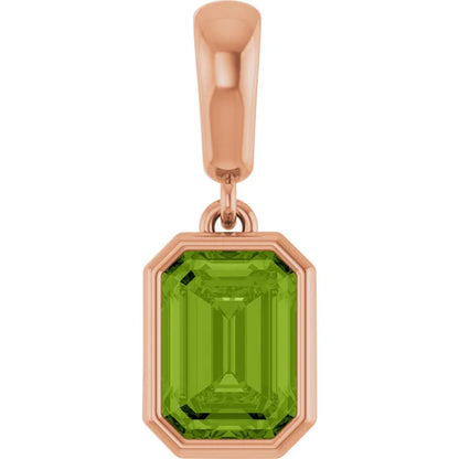 Emerald Bezel Birthstone Pendant