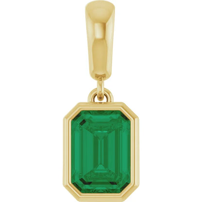 Emerald Bezel Birthstone Pendant