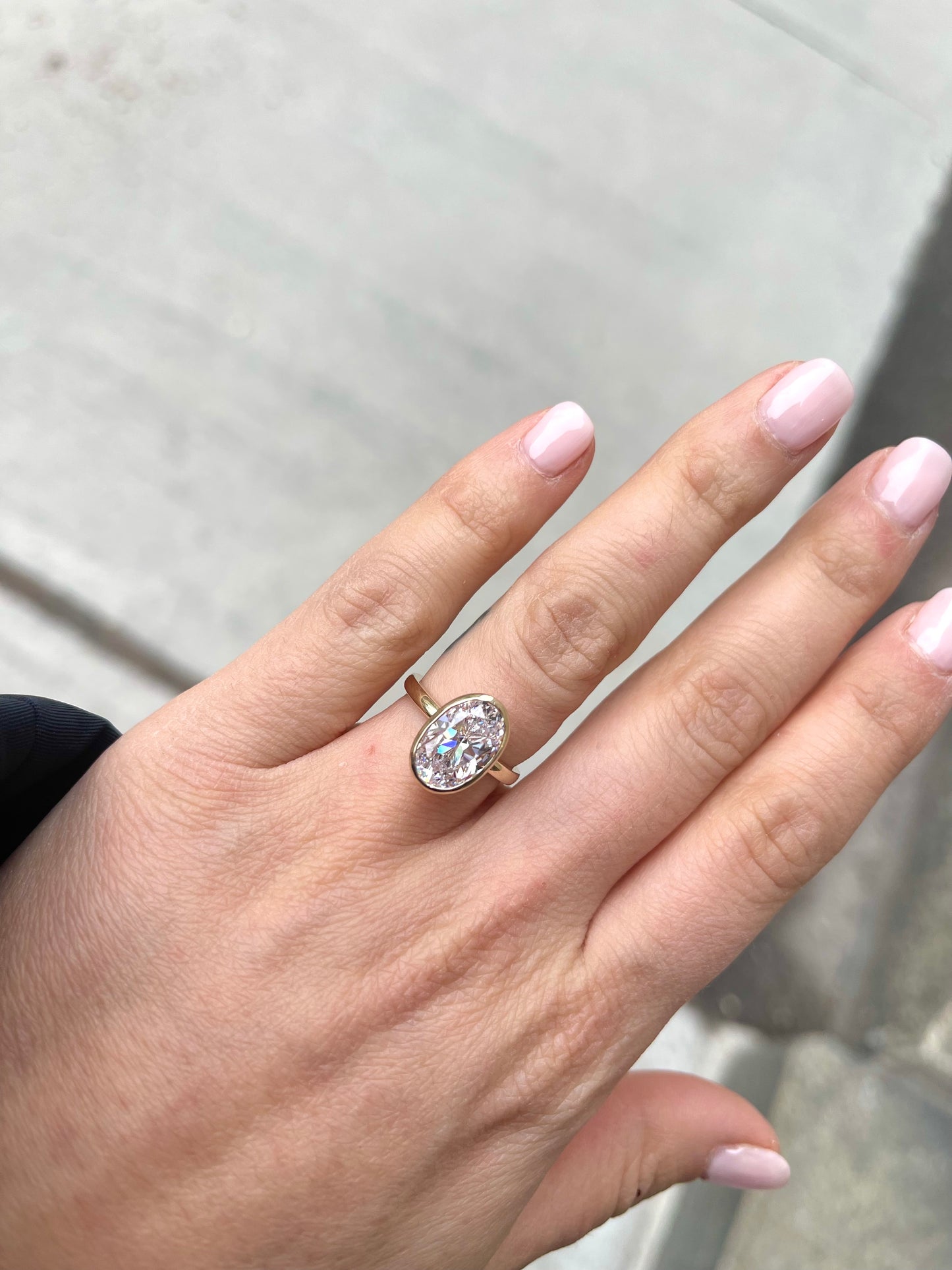 Oval Cut Bezel Engagement Ring