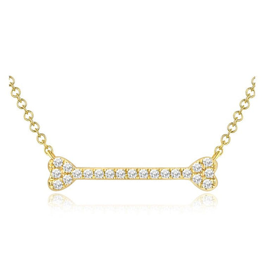 Collier en os de chien en diamant