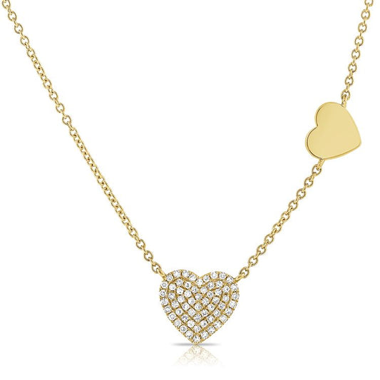 Double Heart Station Necklace