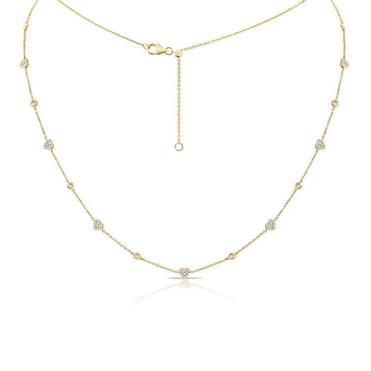 Hearts & Love Diamond Station Necklace