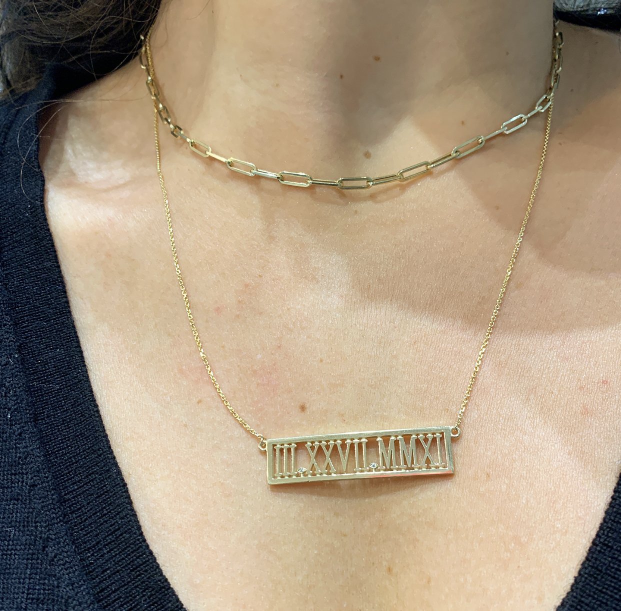 Personalized Roman Numeral Necklace